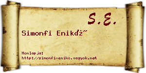 Simonfi Enikő névjegykártya