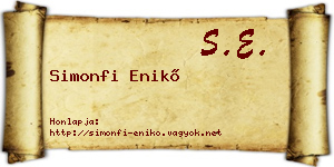 Simonfi Enikő névjegykártya